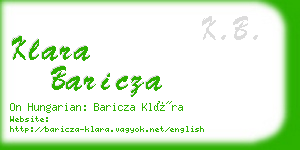 klara baricza business card